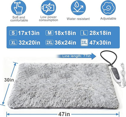 GOLOPET Extra Large Dog Heating Pad, 47×30 In with Smart Thermostat Switch and Power Line Protection Tube,Obtained MET and UL Dual Certification,Waterproof Pet Heating Pad with Long Velvet Cloth Cover