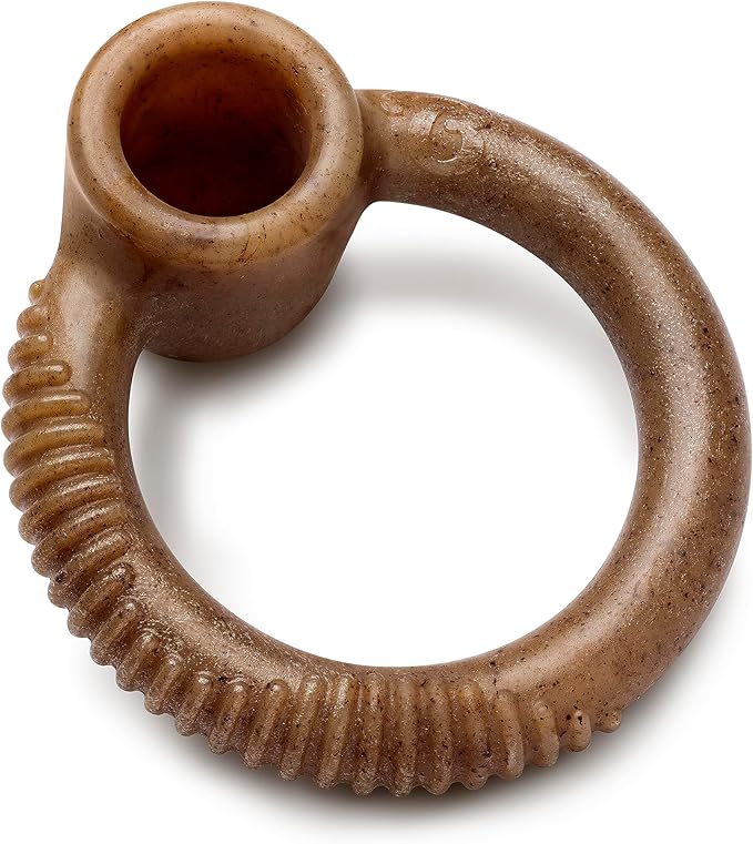 Benebone Ring Durable Dog Chew Toy for Aggressive Chewers, Real Bacon, Made in USA, Small