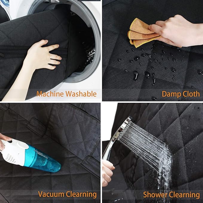 petalage Bench Dog Car Seat Cover for Back Seat Waterproof Seat Covers Durable Scratch Proof Nonslip, Protector for Pet Fur & Mud Washable Backseat Cover for Cars Armrest Compatible