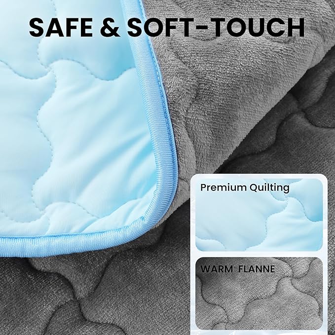 Dog Cooling Mat, Double-Sided with Cooling Fabric & Warm Flannel, 51.2" x 37.4" Thickened Cooling Mat for Dogs, No Electricity Needed, Machine Washable, Portable Crate Pad for Indoor & Outdoor Use