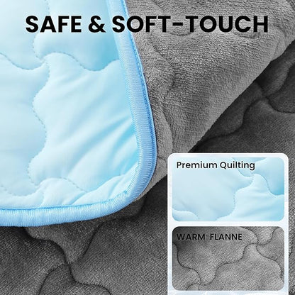 Dog Cooling Mat, Double-Sided with Cooling Fabric & Warm Flannel, 51.2" x 37.4" Thickened Cooling Mat for Dogs, No Electricity Needed, Machine Washable, Portable Crate Pad for Indoor & Outdoor Use