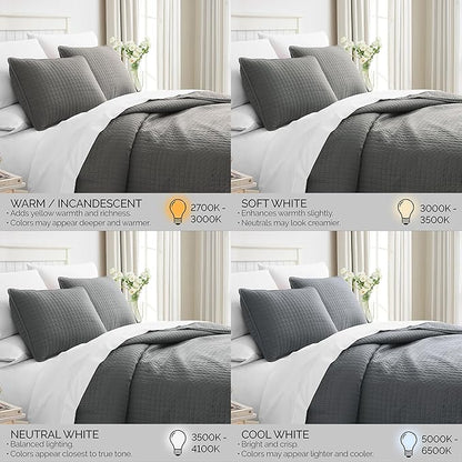 Southshore Fine Living, Inc. Summer Bedspreads Queen Size Set, Full/Queen Quilt Bedspread with 2 Matching Pillow Shams, Soft Microfiber Comforter Set, Lightweight Quilts Coverlet, Slate Grey Quilts