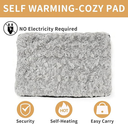 NAMOTEK Self-Warming Cat Bed Indoor/Outdoor Super Soft Self Heating Pet Mat Washable Thermal Pad for Cat & Dog 39x27 inch