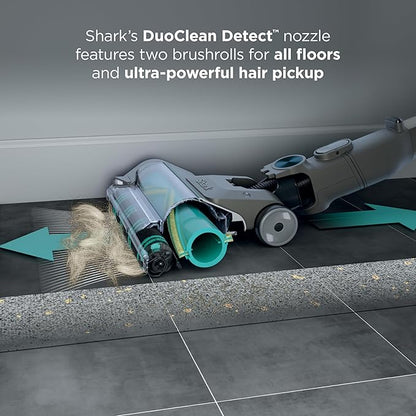 Shark PowerDetect Cordless Stick Vacuum, Powerful Suction, HEPA Filtration, Carpet & Hard Floor, Portable, Stick Vacuum for Pet Hair, Java Ice Blue, IP1255