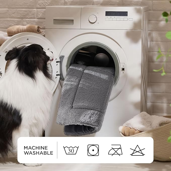 Bedsure Washable Dog Crate Bed for Small Dogs, Reversible Foam Floor Pet Mat, Versatile Lightweight Pet Crate Pad for Cages