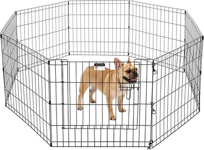 Pet Trex 24" Exercise Playpen for Dogs Eight 24" x 24" High Panels with Gate