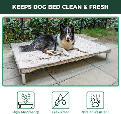 FXW TitanNest Chew-Proof Elevated Dog Bed, Raised Cot for Indoor/Outdoor/Camping Use, Durable & Waterproof Cooling Pet Bed with Exclusive Cover for Extra Large Dogs, 56.0" L x 31.0" W x 7.3" H, Black