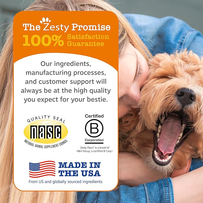 Zesty Paws Tear Stain Support Soft Chews for Dogs - for Eye Moisture + Vision & Immune Support - Functional Supplements with Fish Oil, Lutein, Cranberry & Vitamin C - Chicken Flavor - 90 ct
