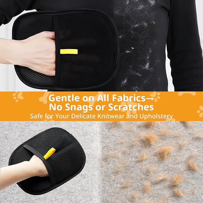 4 Pack Pet Hair Removal Glove,Efficient Pet Hair Remover for Dogs and Cats,Gentle Dog Hair Remover and Cat Hair Remover,Soft Pet Hair Remover Glove for Furniture and Clothing,Hair Removal Glove
