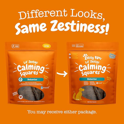 Zesty Paws Flavored Soft Chews - Calming for Dogs Anxiety Composure Relief with Ashwagandha Melatonin Chamomile Passionflower Dog Stress Separation Aid for Fireworks and Thunder 20 oz