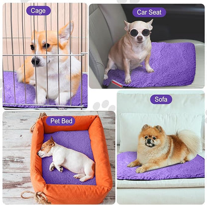Drydiet 4 Pack Self Warming Cat Pads Self Heating Cat Mat Washable Homeless Dogs Thermal Pads Kennel Pad Reflects Body Heat Warm Crate Bed Mat for Indoor Outdoor Pet(Purple,16 x 20 Inch)