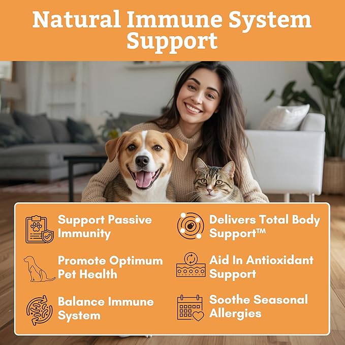 Wholistic Pet Organics Ester-C Powder for Dogs & Cats - Cat & Dog Allergy & Itch Relief - Vitamin C Immune Support Supplement - Itchy Skin Support for Seasonal Dog Allergy Relief - 4 oz - 113 Scoops