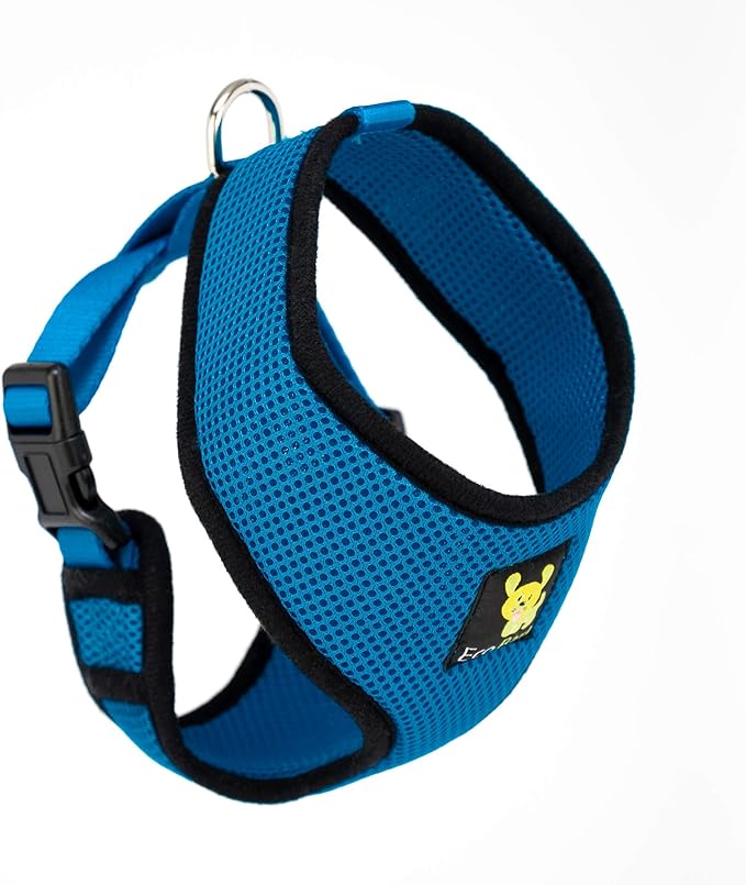 EcoBark Dog Harness - Eco-Friendly Max Comfort Harnesses - Luxurious Soft Mesh Halter - Over the Head Harness Vest- No Pull and No Choke for Small, Toy Breed, and Teacup Dogs (XS, Teal Blue)