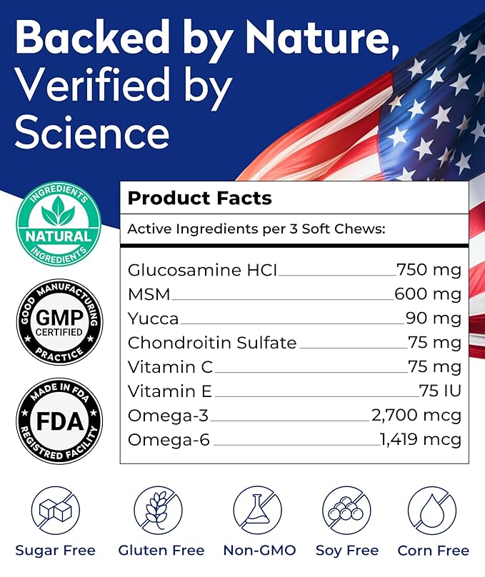 PAWFECTCHEW Advanced Hip & Joint Glucosamine Supplement for Dogs - Treats for Picky Eaters w/Chondroitin, MSM, Omega-3 - Joint Pain Relief - Chicken Liver - 180 Ct - Made in USA