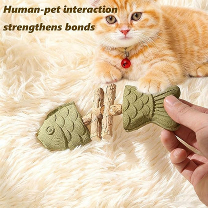 Purrident - Fix Cat Dental Health, Natural Dental Chew for Cats, Fishbone Shape Cat Teething Toy with Catnip, Durable Feline Tooth Care Tool for Indoor & Adult Cats (3PCS-A)