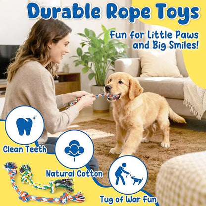 KIPRITII 9-Pack Interactive Puppy Dog Toys for Small Dogs No-Stuffing Squeaky Octopus-Shaped Toy, Cute Plush & Engaging Chew Toys for Puppy Teething to Keep Them Busy