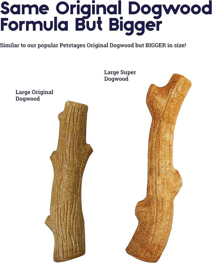 Pupstages Super Dogwood Dog Chew Toy – Real-Wood Blend, Natural Wood Flavor & Texture, Moderate Chewers, Large, 11"