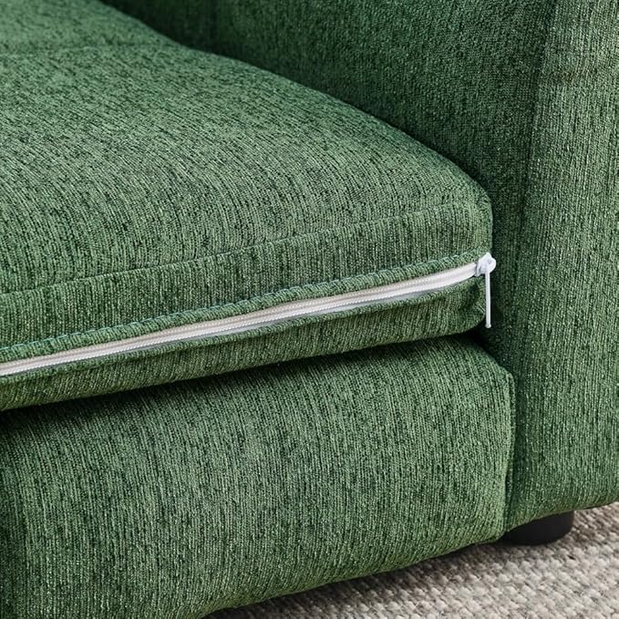 Dog Couch Bed with Backrest and Armrest, Durable Pet Sofa with Soft Foam Cushion, Elevated Dog Couch Bed with Legs for Medium and Large Dogs, Emerald Green