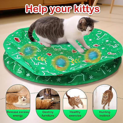Giociv Interactive Cat Toys Ball Fast Rolling in Pocket, Motion Activate Chirping Cat Ball Christmas Cat Toys 2025 Cat's Gift