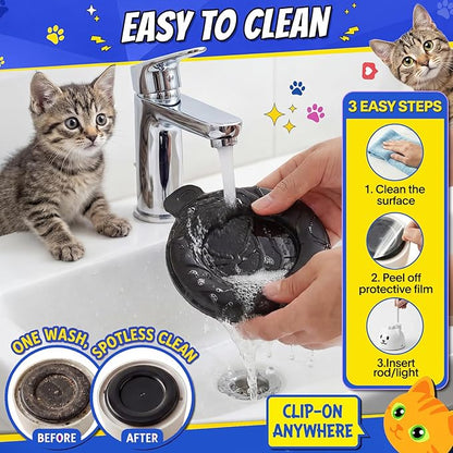 CATPICK Interactive Cat Toys for Indoor Cats - Automatic Flying Bird Feather Toy, USB Rechargeable Electric Cat Teaser with Strong Sticky Base, Smart Motion Self-Play Toy for Bored Cats(Yellow)
