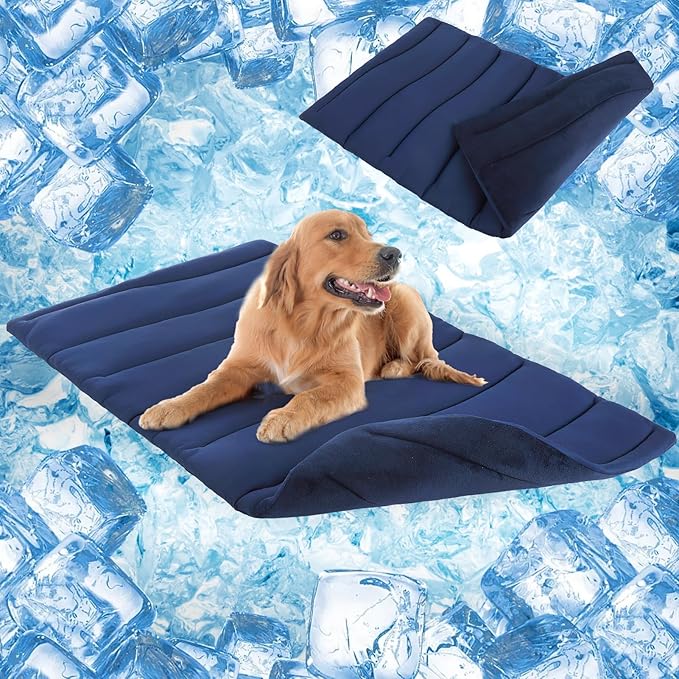 SCENEREAL Dog Cooling Mat for Crate, Thicken Self-Cooling Dog Pad Reversible (Cool & Warm), 59"x40" Pet Cool Bed for M Large XL Dogs,Kennel Sofa Mats Machine Washable, Durable Non-Toxic Gel, Outdoor