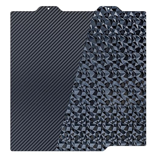 184mm PEO (Diamond Pattern) & PET (Carbon Fiber Pattern) 3D Printing Bed Adhesive Build Sheet – Compatible with Bambu Lab A1 Mini