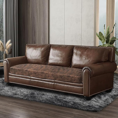 ANARACHON Leather Look Couch Cushion Covers Sofa Seat Slipcovers Sets Couches Furniture Protector for Sectional Armchair Loveseat Pets Kids Stretch Spandex Fabric (1 Cushion Sofa, Dark Brown)