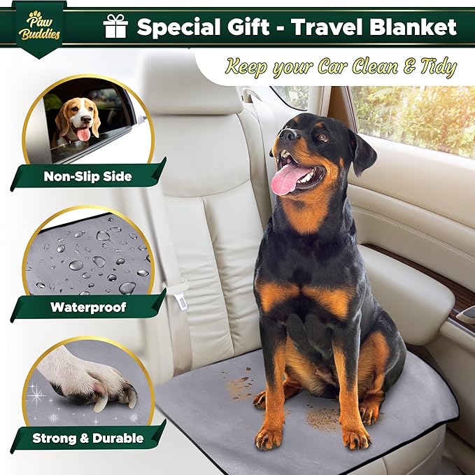 Paw Buddies Premium Waterproof Blanket 80"x90" Velvet-Feel Reversible Throw – Leakproof, Machine Washable Bed & Sofa King Size Protector for Couples, Pets & Travel + Bonus Small Blanket