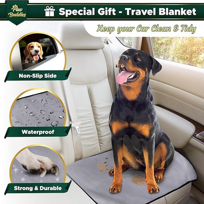Paw Buddies Premium Waterproof Blanket 80"x90" Velvet-Feel Reversible Throw – Leakproof, Machine Washable Bed & Sofa King Size Protector for Couples, Pets & Travel + Bonus Small Blanket