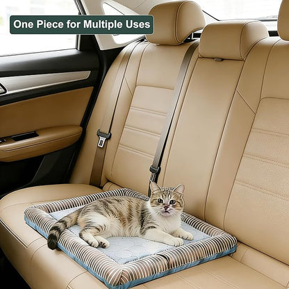 RPGT Summer Pet Self Cooling Pad Washable Sleeping Blanket- No Need to Freeze Or Refrigerate 14"x 18" Kennel Mat for Small Medium Dog and Adult Cat