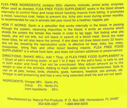 Flea-Free Pure Organic Food Supplement and Natural Pet Products , 16 Ounce