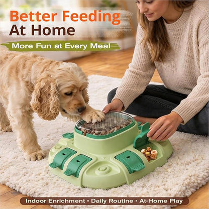 KADTC Dog Puzzle Toy, 2 Levels of Challenge, Push-to-Release Treat Dispenser, Slow Feeder & Mental Stimulation Enrichment Toy for Small Medium Large Dogs