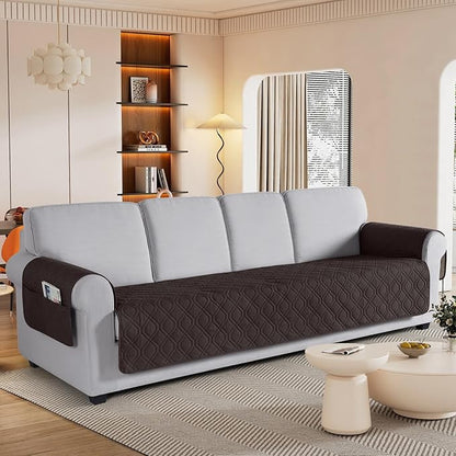 VANSOFY Couch Cover, Waterproof Sofa Covers Washable Slipcover Furniture Protector Couch Seat Covers Non-Slip Couch Cover for Dogs, Pets(Oversized Sofa, Chocolate)