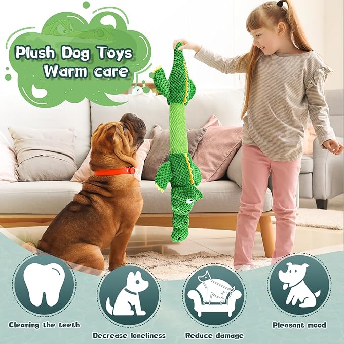 WOWBALA Dog Toys for Aggressive Chewers : Tough Interactive Tug of War Dog Toys-Squeaky Chew Toys for Small,Medium,Large Breed