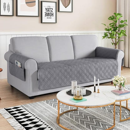 VANSOFY Couch Cover, Waterproof Sofa Covers Washable Slipcover Furniture Protector Couch Seat Covers Non-Slip Couch Cover for Dogs, Pets(Sofa Plus, Light Gray)