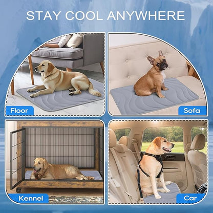 Cozyide Dog Cooling Mat, Extra Large Cooling Mat for Dogs, Reversible Pad for Pet, 40" L x 28" W, Dark Grey