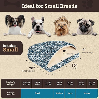 Snoozer Pet Products Luxury Rectangle Cozy Cave, Wag Collection, Small, Ramey Oxford