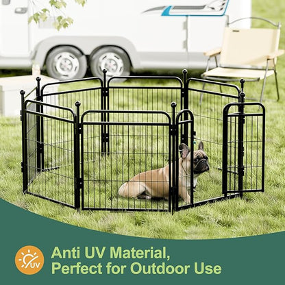 Gardner Pet Dog Playpens, 40" H 8 Panels Dog Pen Outdoor/Indoor Dog Fence Exercise Pen for Small/Medium/Large Dogs, Foldable Pet Play Yard Gate with Gravity Automatic Lock, Pet Playpen, Black