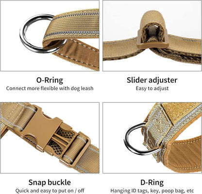 Annchwool No Pull Dog Harness with Soft Padded Handle-Reflective Strip Escape Proof and Quick Fit to Adjust Dog Harness-Easy for Training Walking for Small & Medium and Large Dogs(Brown,S)