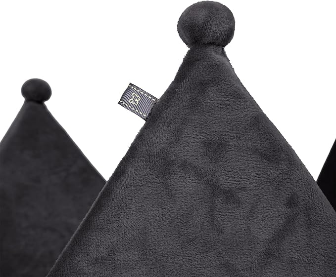 NANDOG Crown Dog Bed for Small Dogs & Cats – Soft Plush Round Pet Bed, Cozy Royal Design, Comfortable Indoor Puppy Bed for Crate or Kennel, Dark Gray, Medium