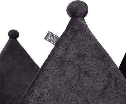 NANDOG Crown Dog Bed for Small Dogs & Cats – Soft Plush Round Pet Bed, Cozy Royal Design, Comfortable Indoor Puppy Bed for Crate or Kennel, Dark Gray, Medium