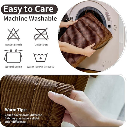 Couch Covers for Dogs Washable, Non Slip Couch Covers for Loveseat Sofa Pet Friendly, Soft Fuzzy Sofa Covers for Pet, Dog Couch Cover Furniture Protector(1PC,Dark Brown,27.6"x27.6")