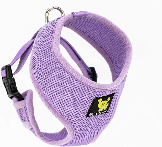 EcoBark Dog Harness - Eco-Friendly Max Comfort Harnesses - Luxurious Soft Mesh Halter - Over The Head Harness Vest- No Pull and No Choke for Large, XL, and XXL Dogs (XL, Lavender)