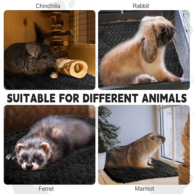 Drydiet 4 Pack Self Warming Cat Bed Mat Self Heating Pad for Dog Extra Warm Winter Pet Pad Washable Thermal Pads Mats for Pets Indoor Outdoor(Black,20 x 28 Inch)