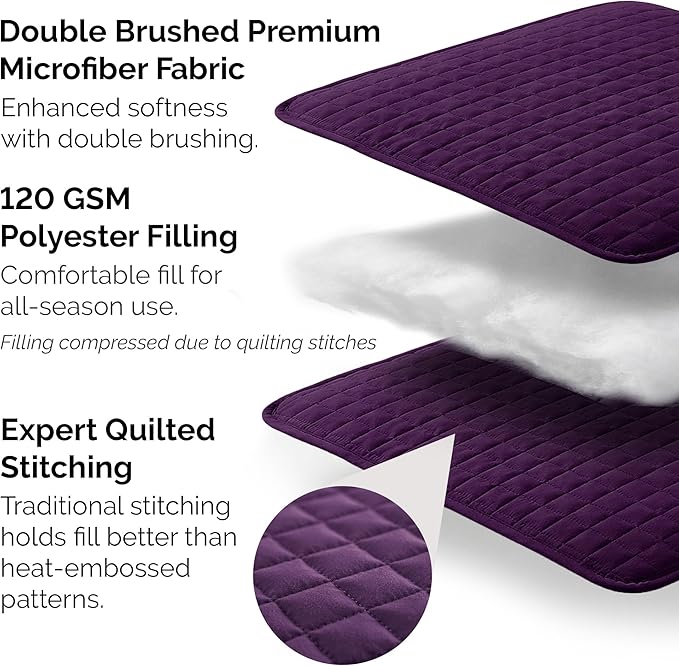Southshore Fine Living, Inc. Twin XL Comforter Quilt Set, Dorm Bedding Essentials, Stain Resistant, Machine Washable Purple Bed Spread, Twin XL Quilt Bedspread Set with Matching Pillow Sham, Purple
