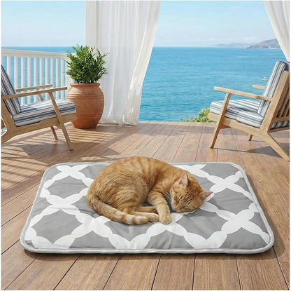Dog Cooling Mat for Dogs & Cats, Soft Breathable Cooling Pad for Dog Bed, 23"x18" Self Cooling Crate Mat for Dogs, No Gel Washable Non-Slip Pet Cooling Mat Indoor Outdoor, Gray