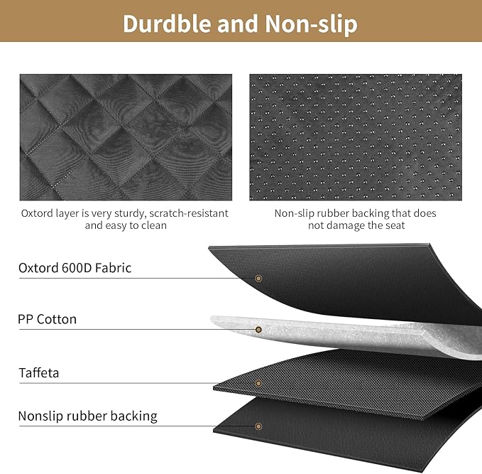 Viaviat Dog Car Seat Cover,Pets Back Seat Extender,600D Heavy Durable 100% Waterproof Scratchproof Soft Dogs Hammock, Nonslip Backseat Protector for Cars Trucks SUVs