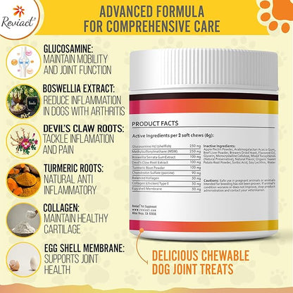 Advanced Canine Joint Supplement – Joint Care for Dogs – Active Dog Supplement with Devil’s Claw Boswellia & Turmeric – Tasty Dog Supplement for All Dog Breeds and Ages