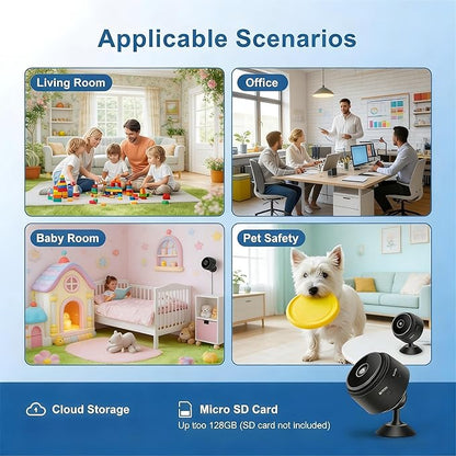 Hidden Camera for Home Use, Mini Security WiFi Camera, HD 1080P Outdoor/Indoor Night Vision Cam for Baby, Pets, Compatible with Smartphone, Tablets SXT 1PCS Guiyang G/Y3