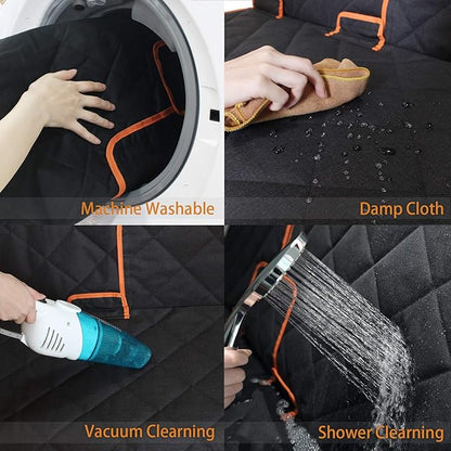 petalage Car Seat Protector, 52” x 50“ for for Familay Car & Regular SUVs, 600D Heavy Duty Car Seat Cover Waterproof Dog Car Seat Cover for Back Seat, Scratch Proof Nonslip Seat Cover for Dogs in Car